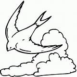 Coloring Cloud Pages Swallows Swallow Clouds Sheet Flying Clipart Clip Clipartbest Super Popular Gif sketch template
