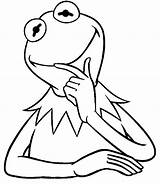 Kermit Frog Coloring Pages Thinking Muppets Drawing Show Hearts Muppet Frases Citas Clipartmag sketch template