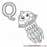 Coloring Pages Alphabet Qualle Sheet Title sketch template