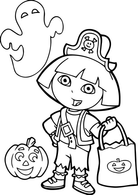 cool dora halloween coloring page cartoon coloring pages halloween