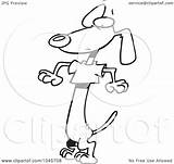 Dog Wiener Outline Shirt Cartoon Wearing Short Toonaday Illustration Royalty Rf Clip Leishman Ron 2021 sketch template