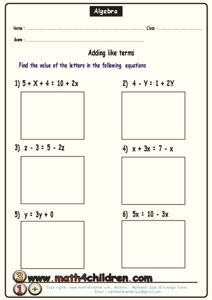 adding  terms worksheet    grade lesson planet