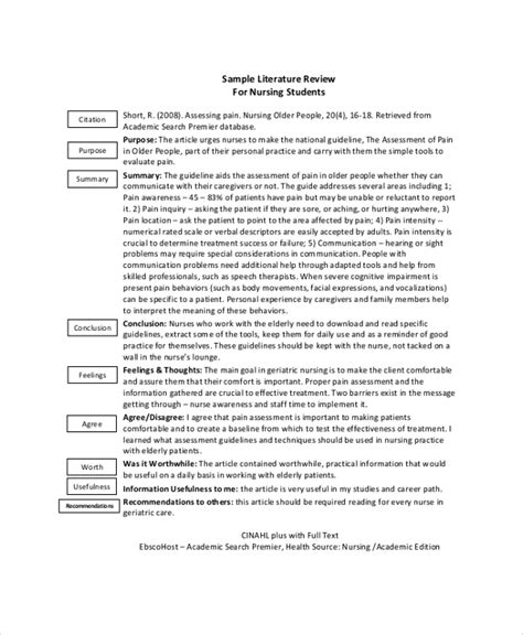 literature review  nursing research   write