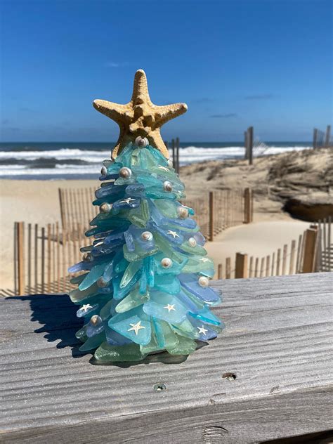 Obx Original Handmade Sea Glass Coastal Christmas Tree In 2020