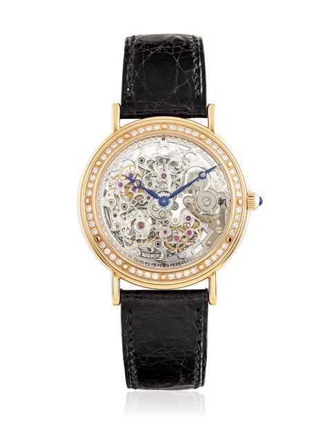 alexis garin  pink gold skeletonised wristwatch christies