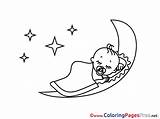 Sleep Colouring Children Coloring Baby Pages Sheet Sheets Title sketch template