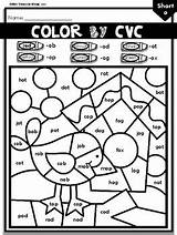 Phonics Worksheets Color Cvc Grade Code 1st Bundle Theme Winter Prek Kindergarten sketch template