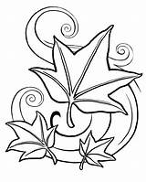 Leaves Thanksgiving Coloring Pages Leaf Getcolorings Printable Color sketch template