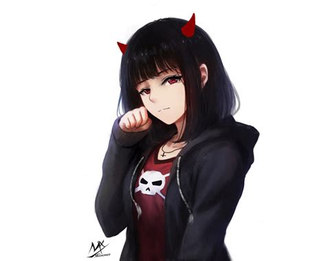 Download Devil Cute Anime Girl Art Wallpaper 1280x1024