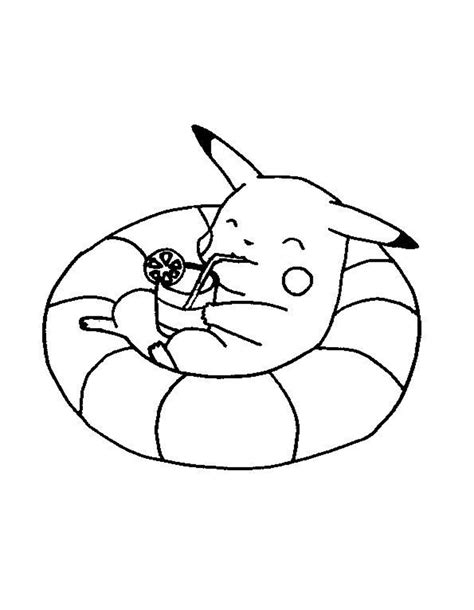 pikachu cute coloring page