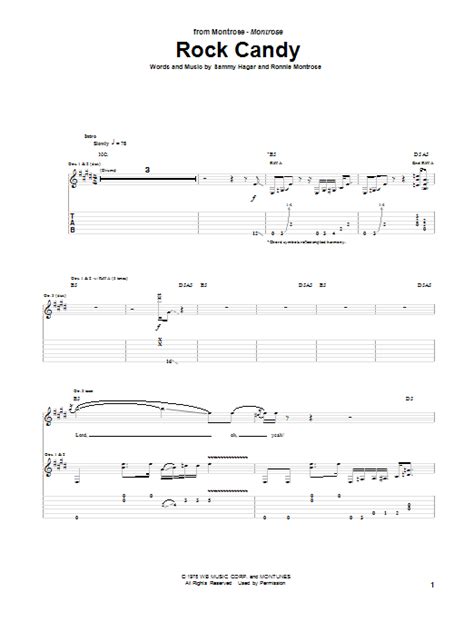rock candy by montrose guitar tab guitar instructor