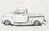 Vintage Truck Chevy Trucks Pencil Sketches Classic Drawing Drawings Old Pickup Sketch Car 1954 Coloring Cartoon Pages Cars Draw Paper sketch template