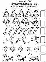 Coloring Christmas Pages Activity Counting Worksheets Sheets Number Kids Count Numbers Objects Activities Printable Color Preschool Printables Educational Math Sheet sketch template
