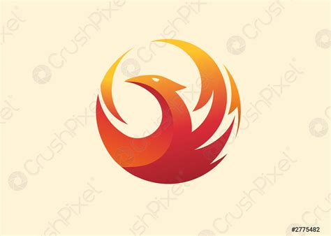 phoenix bird logo design stock vector  crushpixel