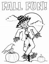 Coloring Pages September Fall Fun Scarecrow Printable Halloween Christian Pumpkins Scarcrow Girl Kids Color Getcolorings Sheet Sheets Adults Getdrawings Autumn sketch template