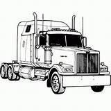 Truck Coloring Semi Pages Clipart Wheeler 18 Drawing Printable Western Trucks Star Tractor Clip Kenworth Colouring Peterbilt Cliparts Line Kids sketch template