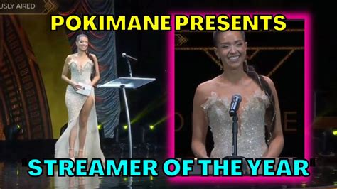 pokimane presents streamer   year award   streamer awards youtube