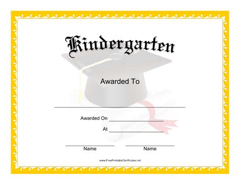 downloadable  printable kindergarten certificate template