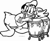 Coloring Duck Donald Drums Wecoloringpage sketch template