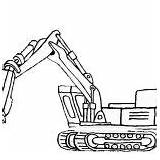 Coloring Digger Tractor Digging Excavator sketch template