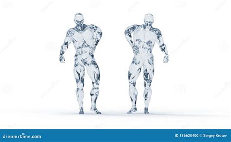 male torso   glass pain    isolated  white background
