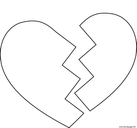 broken heart  coloring page printable