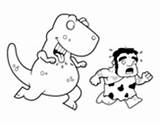 Coloring Dinosaur Hunter Cavemen Coloringcrew Pages sketch template