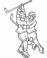 Hockey Coloring Pages Player Kids Players Celebrating Goal Printables Printactivities Do Popular Coloringhome Comments sketch template
