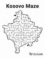 Kosovo Coloring Maze Mazes sketch template