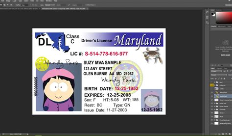 maryland driving licence psd template