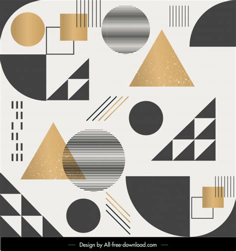 geometric pattern template colorful flat decor vectors graphic art