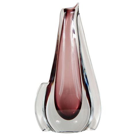 Gorgeous Twisted Teardrop Hand Blown Murano Glass Vase By