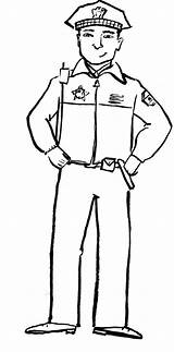 Coloring Policeman Pages Police Officer Printable Drawing Clipart Kids Color Uniform First Sheets Policemen Printables Badge Template Cartoon Grasp Waist sketch template