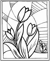 Stained Tulip Tulips Coloringpagesfortoddlers sketch template