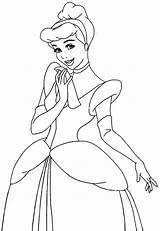 Princess Coloring Pages Color Printable Disney Cinderella sketch template