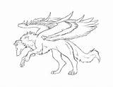 Wolf Winged Pages Coloring Lineart Grey Female Template Deviantart Anime Wolves Cute Sketch Adults Howling sketch template