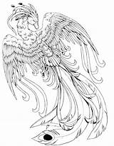 Coloring Pages Mythical Creatures Fantasy Phoenix Magical Face Drawing Potter Harry Dragon Kissy Deviantart Colouring Printable Fire Animal Adult Sheets sketch template