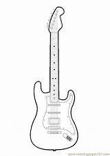 Printable Coloring Pages Guitar Cut Kids Music Electric Templates Entertainment Pattern Stencils Guitars Decorations Patterns Drawing Colouring Fender Outs Board sketch template
