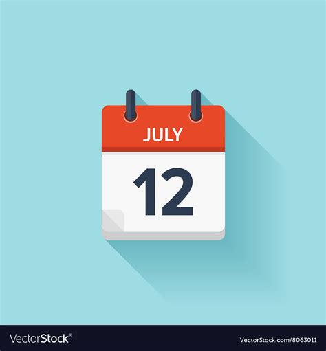 july  flat daily calendar icon date royalty  vector