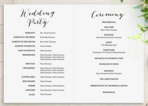 wedding ceremony program template sample template business psd