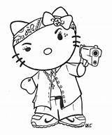 Kitty Hello Chola Tattoo Rec Town sketch template