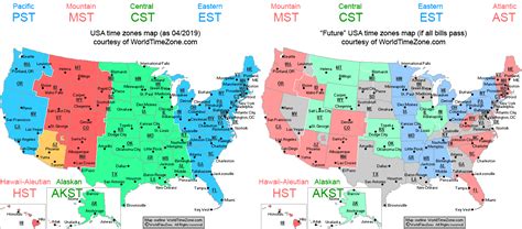 Current Time Zone Map Usa For Central