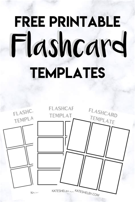 printable flashcard template kate shelby