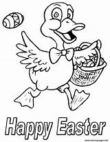 Easter Coloring Pages Happy Ducks Hunting Printable Color sketch template