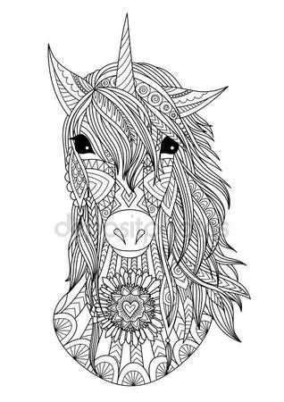unicorn kleurplaat eenhoorn mandala