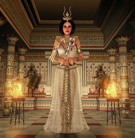 last egyptian pharaoh cleopatra holding signs of power digital art by