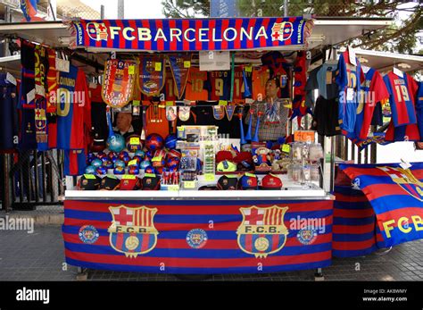 merchandise shop   fc barcelona stock photo royalty  image  alamy