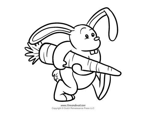 rabbit coloring page tims printables