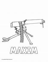 Coloring Pages Gun Maxim Machine History sketch template