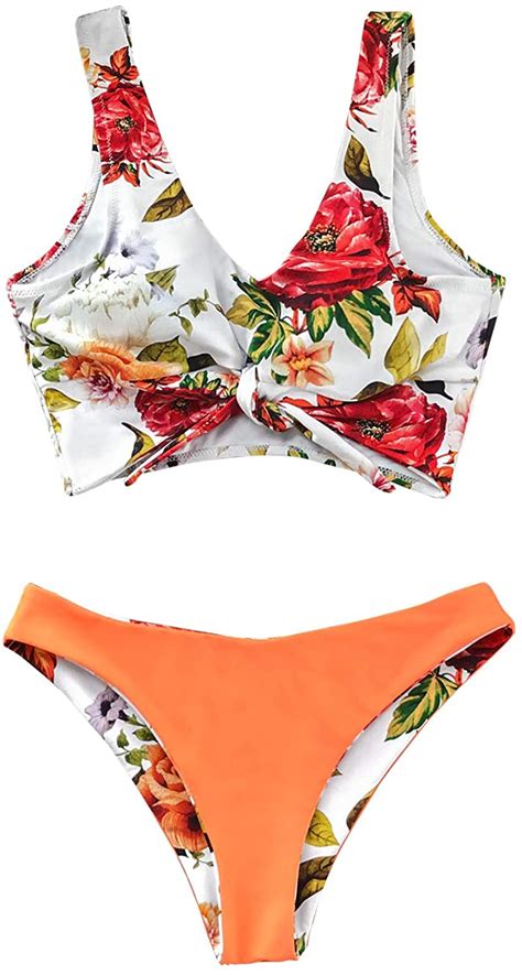 cupshe women s bikini swimsuit low rise floral print set ebay